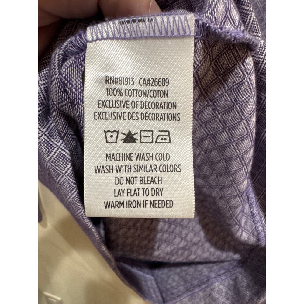 Robert Graham Mens Large Classic Fit Polo Long Sleeve Shirt Purple Geometric - Picture 4 of 4